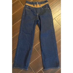Abercrombie Fitch High Rise 90s Relaxed Dark Wash Denim Jeans Size 26 Short